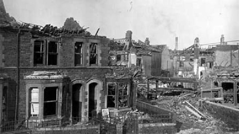 Craddock street, Cardiff during the Blitz