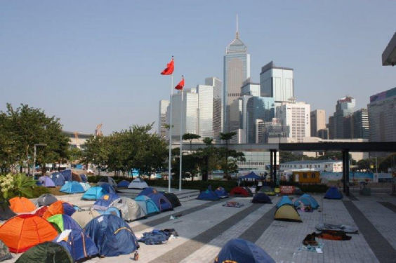 Protesters in their tents Sept - Dec 2014