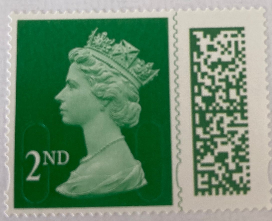 Photo of second class stamp